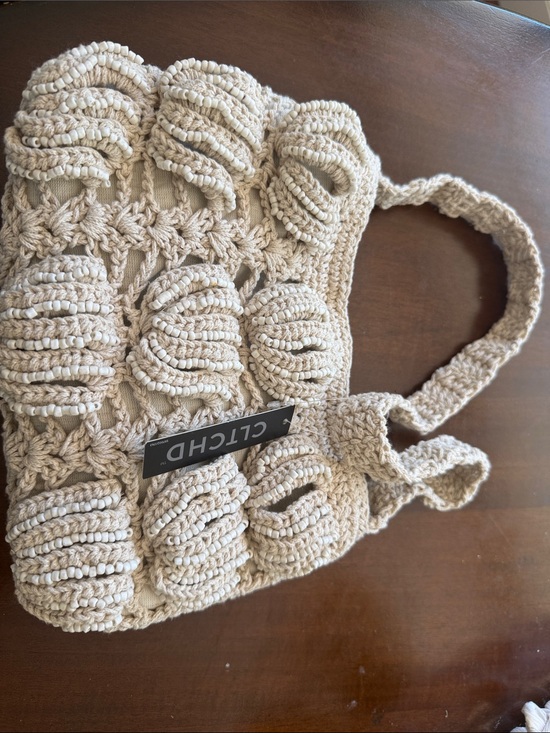Cltchd Handbags - Clutchd Crochet Bubble Tote in Beige